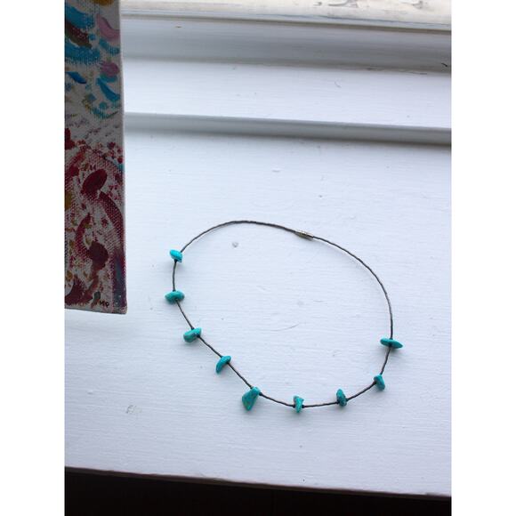 Vintage Southwestern Turquoise Nugget Necklace - Picture 5 of 8